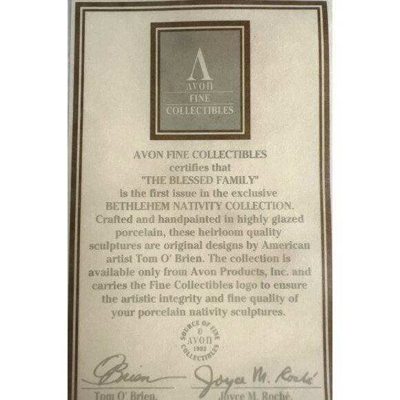 Vintage 3pc Nativity Set In Box The Blessed Family 1992 Avon Fine Collectibles - Picture 10 of 14